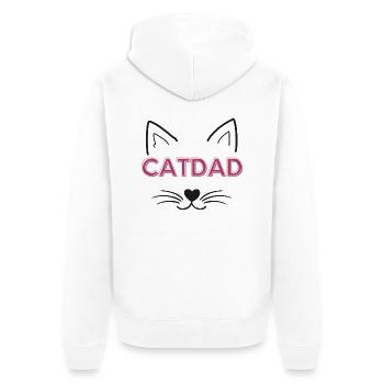 Cat Dad - Unisex Premium Bio Zip Hoodie - Weiß - Hinten - Thijin (182cm)