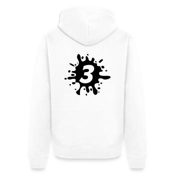 3 - Unisex Premium Bio Zip Hoodie - Weiß - Hinten - Thijin (182cm)