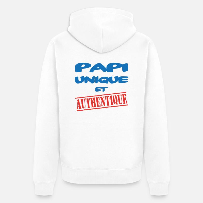 PAPI UNIQUE ET AUTHENTIQUE - Veste à capuche bio Premium Unisexe - blanc