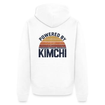 Kimchi – Deine geheime Energiequelle - Unisex Premium Bio Zip Hoodie - Weiß - Hinten - Thijin (182cm)