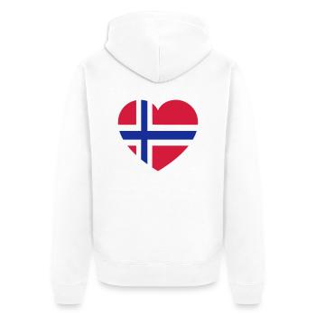 norway - Unisex Premium Bio Zip Hoodie - Weiß - Hinten - Thijin (182cm)