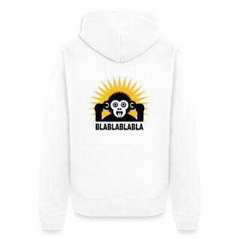 Blablablabla - Monkey babbles with finger in the - Unisex Premium Organic Zip Hoodie - white - Back - Thijin (182cm)