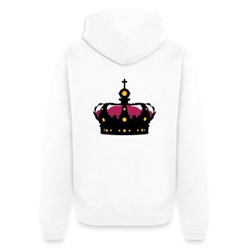 krona - Unisex Premium Organic Zip Hoodie - white - Back - Thijin (182cm)