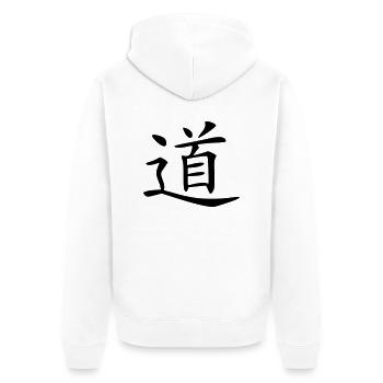 der_weg - Unisex Premium Bio Zip Hoodie - Weiß - Hinten - Thijin (182cm)