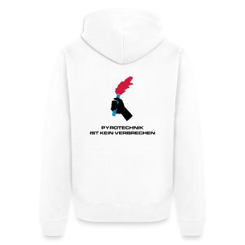 Pyrotechnik - Unisex Premium Bio Zip Hoodie - Weiß - Hinten - Thijin (182cm)