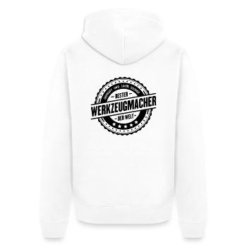Bester Werkzeugmacher - Unisex Premium Bio Zip Hoodie - Weiß - Hinten - Thijin (182cm)