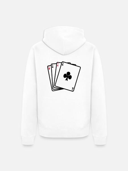 Poker - Karten - Unisex Premium Bio Zip Hoodie - Weiß