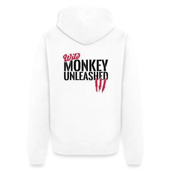 Singe sauvage déchaîné - Veste à capuche bio Premium Unisexe - blanc - Dos - Thijin (182cm)