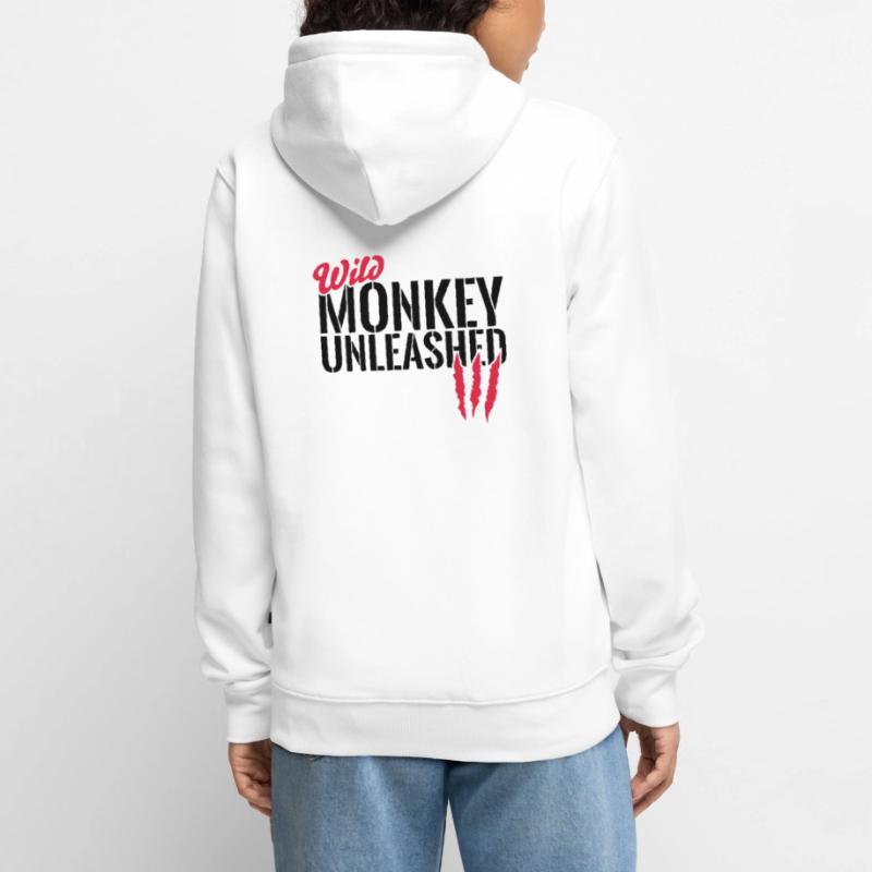 Wild monkey unleashed Unisex Premium Organic Zip Hoodie