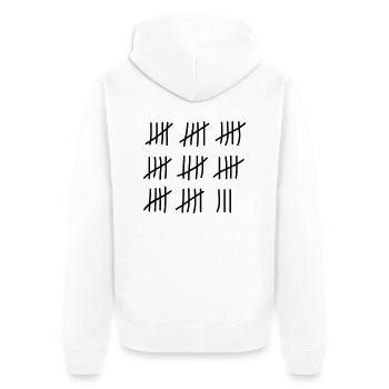 tage_zaehlen_43 - Unisex Premium Bio Zip Hoodie - Weiß - Hinten - Thijin (182cm)