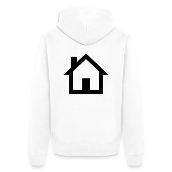 Haus - Unisex Premium Bio Zip Hoodie - Weiß - Hinten - Thijin (182cm)