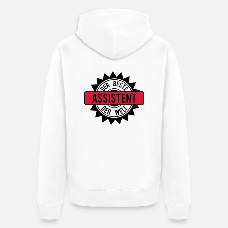 der beste assistent 2c - Unisex Premium Bio Zip Hoodie - Weiß