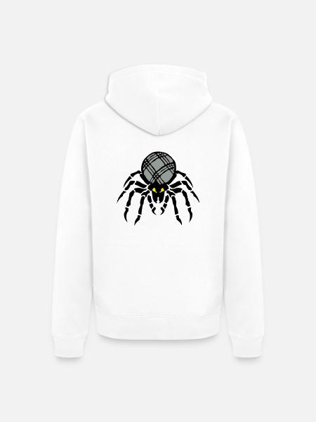 petanque araigne ball - Unisex Premium Organic Zip Hoodie - white