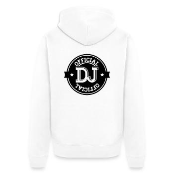 official_dj_2__f1 - Veste à capuche bio Premium Unisexe - blanc - Dos - Thijin (182cm)