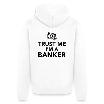 Banker - Unisex Premium Bio Zip Hoodie - Weiß - Hinten - Thijin (182cm)