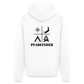 Pfadfinder - Unisex Premium Bio Zip Hoodie - Weiß - Hinten - Thijin (182cm)