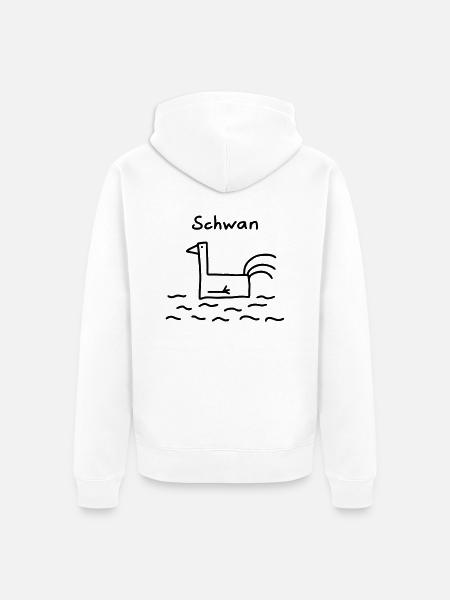 Stolzer Schwan - Unisex Premium Bio Zip Hoodie - Weiß