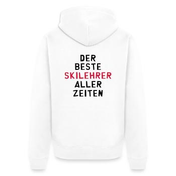 Skilehrer Skilehrerin Skifahrerin Skifahrer Sport - Unisex Premium Bio Zip Hoodie - Weiß - Hinten - Thijin (182cm)