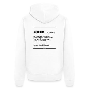 Accountant Noun - Unisex Premium Organic Zip Hoodie - white - Back - Thijin (182cm)