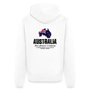 Australia - Australien - Unisex Premium Bio Zip Hoodie - Weiß - Hinten - Thijin (182cm)