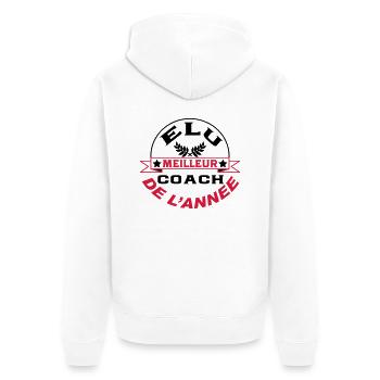 Elu meilleur coach de l'année - Veste à capuche bio Premium Unisexe - blanc - Dos - Thijin (182cm)