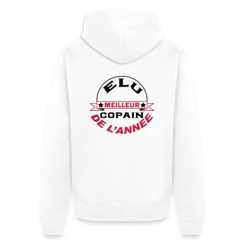 Elu meilleur copain de l'année - Veste à capuche bio Premium Unisexe - blanc - Dos - Thijin (182cm)