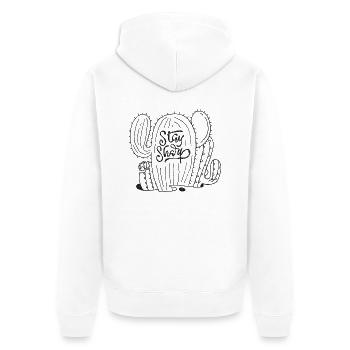 Stay Sharp | Cool Cactus Illustration Design - Veste à capuche bio Premium Unisexe - blanc - Dos - Thijin (182cm)