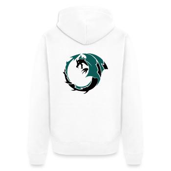 dragon_002 - Unisex Premium Organic Zip Hoodie - white - Back - Thijin (182cm)