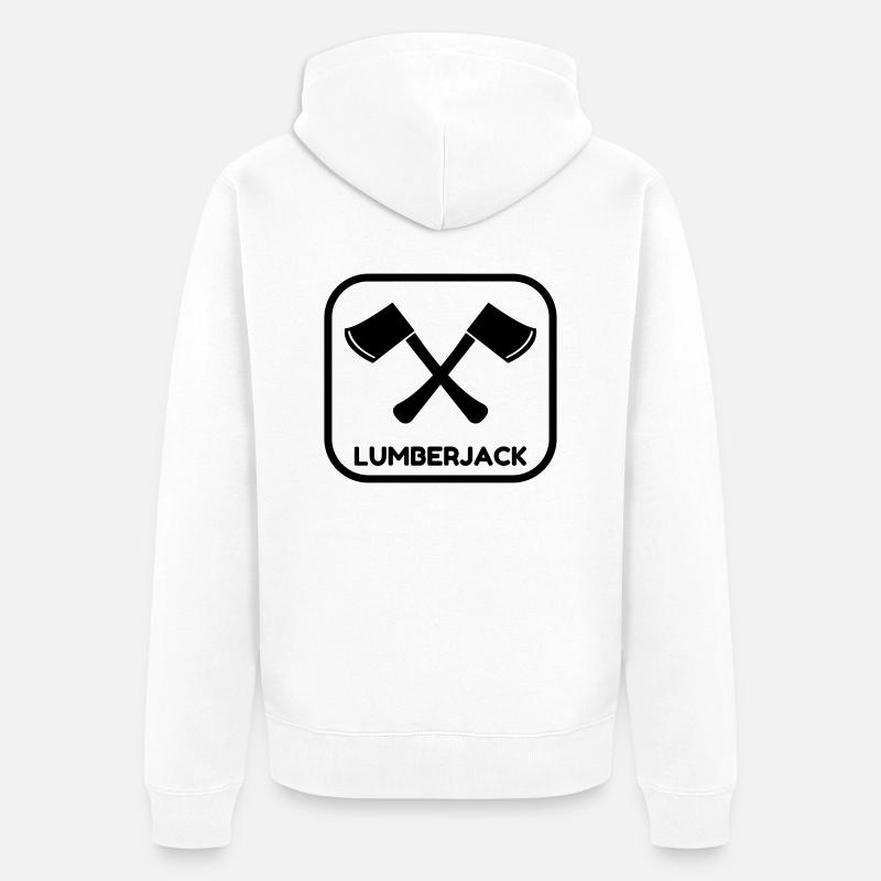 bûcheron / forêt / arbre / bois - Veste à capuche bio Premium Unisexe - blanc