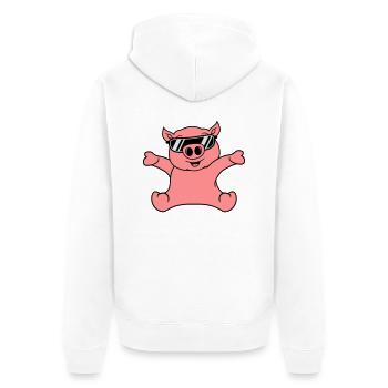 cool sonnenbrille sitzend freundlich klein kind ba - Unisex Premium Bio Zip Hoodie - Weiß - Hinten - Thijin (182cm)