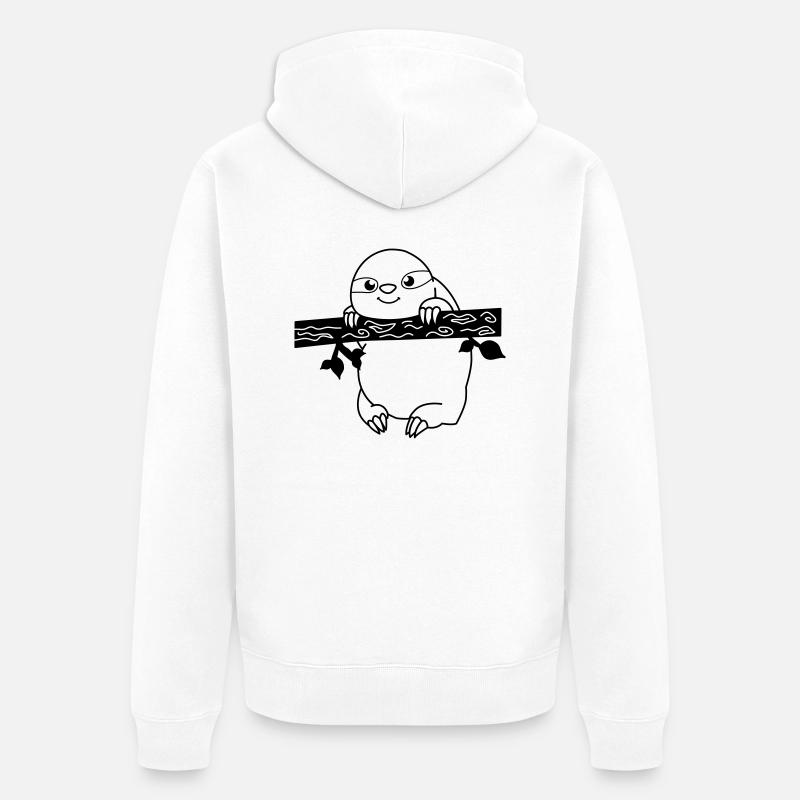 faultier_01 - Unisex Premium Bio Zip Hoodie - Weiß