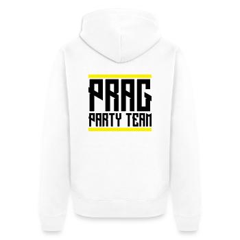prag team party - Unisex Premium Bio Zip Hoodie - Weiß - Hinten - Thijin (182cm)