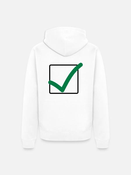 haekchen_02 - Unisex Premium Bio Zip Hoodie - Weiß