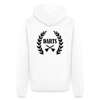 darts - Unisex Premium Bio Zip Hoodie - Weiß - Hinten - Thijin (182cm)