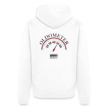 Oldometer 54e anniversaire - Veste à capuche bio Premium Unisexe - blanc - Dos - Thijin (182cm)