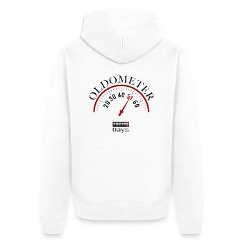 oldometer 51e anniversaire - Veste à capuche bio Premium Unisexe - blanc - Dos - Thijin (182cm)