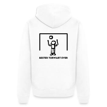 Gardien de but dans le but meilleur gardien de but de tous les temps - Football Hand - Veste à capuche bio Premium Unisexe - blanc - Dos - Thijin (182cm)