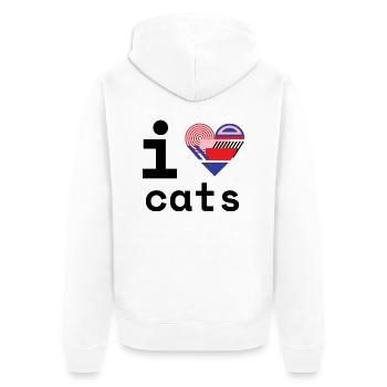 I Love cats! - Unisex Premium Bio Zip Hoodie - Weiß - Hinten - Thijin (182cm)