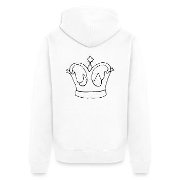 Roi héritier Reine Empereur Majesté Vector - Veste à capuche bio Premium Unisexe - blanc - Dos - Thijin (182cm)