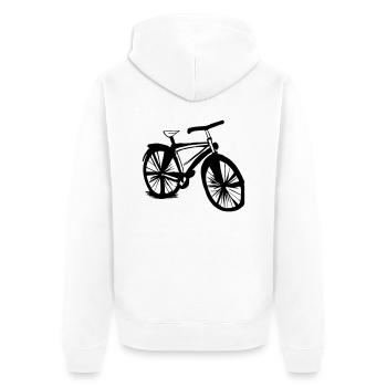 Fahrrad Gekritzel Fahrräder Radfahren Vektor 6 - Unisex Premium Bio Zip Hoodie - Weiß - Hinten - Thijin (182cm)