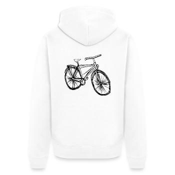 Fahrrad Gekritzel Fahrräder Radfahren Silhouette 4 - Unisex Premium Bio Zip Hoodie - Weiß - Hinten - Thijin (182cm)