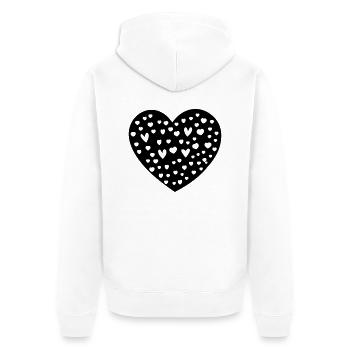 Symbole de coeur Amour Mignons Cœurs Rose Dessin Vecteur - Veste à capuche bio Premium Unisexe - blanc - Dos - Thijin (182cm)