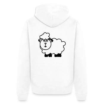 Lustiges Schaf Cartoon Geschenkidee Vektor - Unisex Premium Bio Zip Hoodie - Weiß - Hinten - Thijin (182cm)