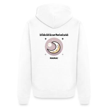 Ich liebe dich bis zum Mond und zurück - Muttertag - Unisex Premium Bio Zip Hoodie - Weiß - Hinten - Thijin (182cm)