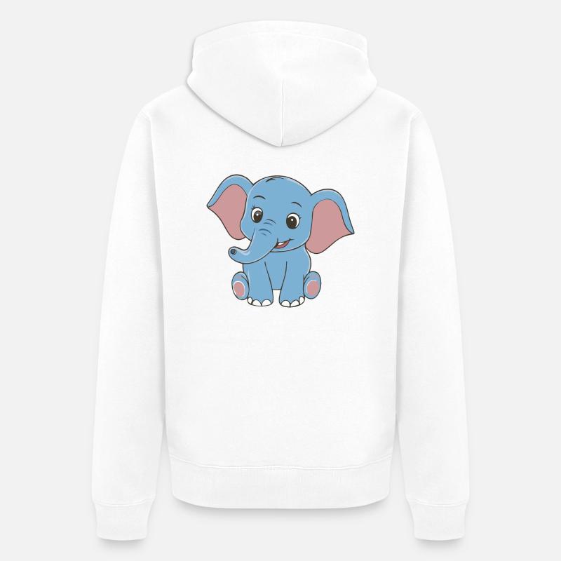 MIGNON BÉBÉ ÉLÉPHANT - Veste à capuche bio Premium Unisexe - blanc