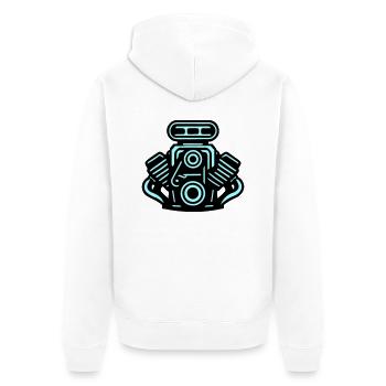 Engine Car Symbol Tuning - Unisex Premium Organic Zip Hoodie - white - Back - Thijin (182cm)