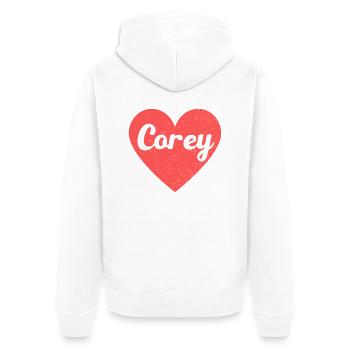 Corey Name Rotes Herz Liebe Fan Retro - Unisex Premium Bio Zip Hoodie - Weiß - Hinten - Thijin (182cm)