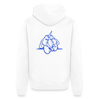 Unicorn, elephant, bad-tempered, angry, sad - Unisex Premium Organic Zip Hoodie - white - Back - Thijin (182cm)