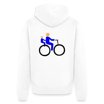 Rad - Unisex Premium Bio Zip Hoodie - Weiß - Hinten - Thijin (182cm)