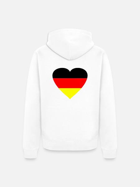 herz_deutschland2 - Unisex Premium Bio Zip Hoodie - Weiß
